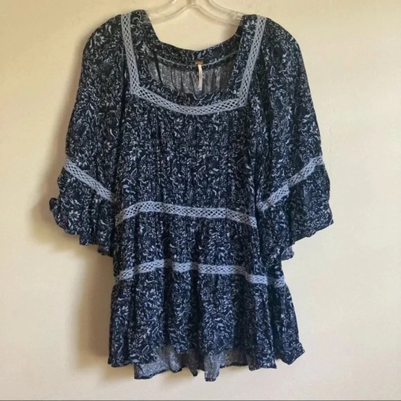 FREE PEOPLE Blue Talk About It Tunic - Picture 6 of 9